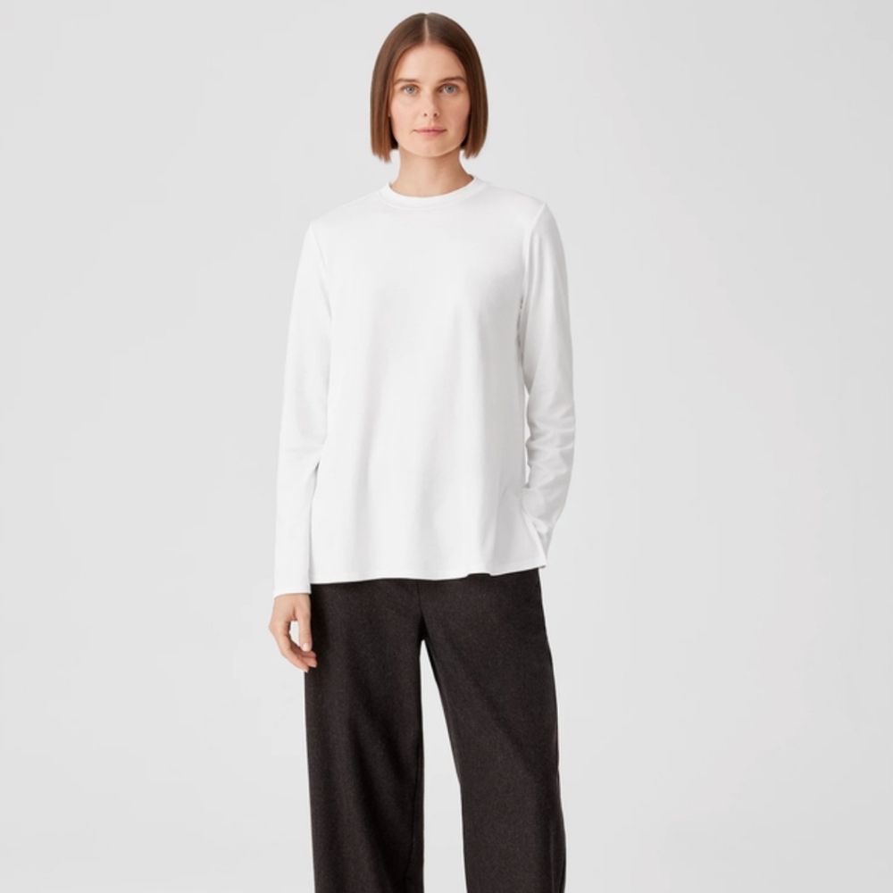 NWT Eileen Fisher White Mock Neck Top